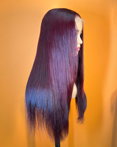 Straight Colored 20 inch 5X5 Closure Wig